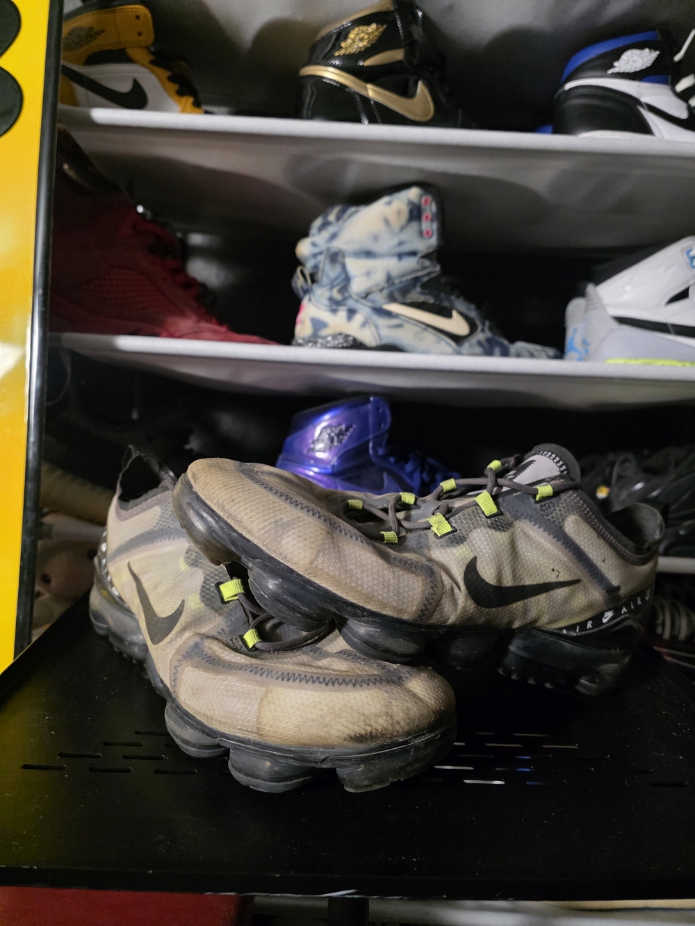 🔥 Well Worn! Nike Air VaporMax Olive Green/Black Sneakers Size 12 Jocks Sneaks